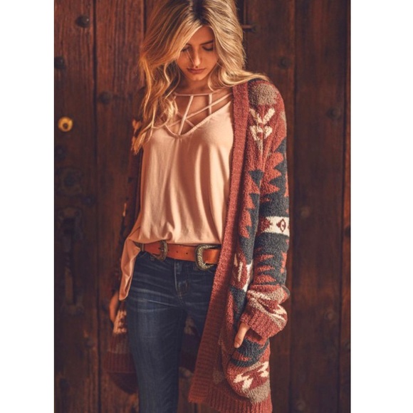 🔥4th Restock Reg/ + Size Aztec Print Cardigan - Picture 5 of 9